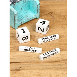 Календарь настольный «Полосатый кот», 7×4×14 см, дерево, чёрно-белый