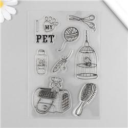 Штамп для творчества силикон «Птица в клетке», 16×11 см