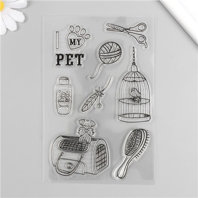 Штамп для творчества силикон «Птица в клетке», 16×11 см