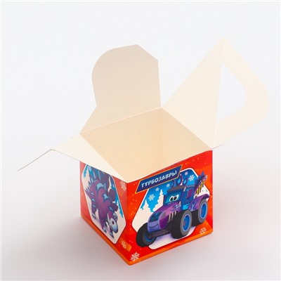Подарочная новогодняя коробка «Турбозавры», Кубик большой, 12×12×12 см