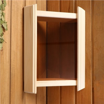 Абажур для бани и сауны, деревянный, настенный, угловой, с тёмным стеклом, «Добропаровъ»