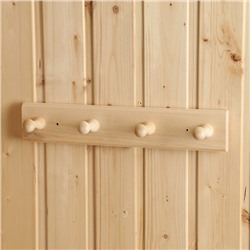 Вешалка для бани и сауны «Классика», 35×6.5×7 см, деревянная, настенная, 4 крючка, «Добропаровъ»