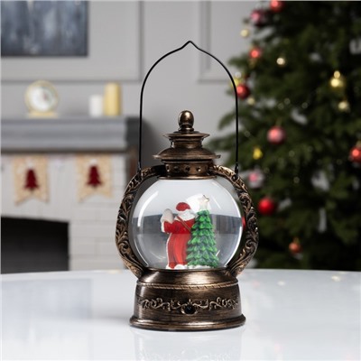 Фигура светодиодная «Дед Мороз и ёлка» 20×14×11 см, от батарейки ААx3 (не в комплекте), USB, свечение тёплый белый