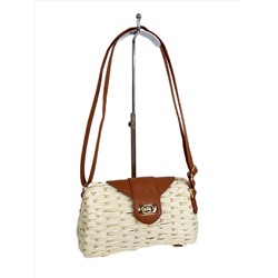 Сумка  плетеная на плечо из соломы, цвет  белый