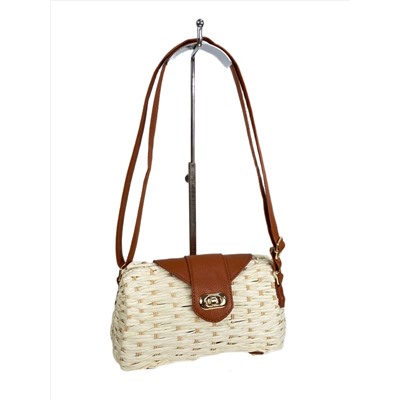 Сумка  плетеная на плечо из соломы, цвет  белый