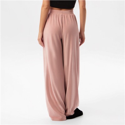 Брюки домашние женские KAFTAN Plushy, размер 52-54, розовые