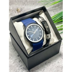 Подарочный набор для мужчины часы и браслет + коробка #22864424