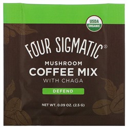 Four Sigmatic, Mushroom Coffee Mix with Chaga, 10 Packets, 0.09 oz (2.5 g) Each