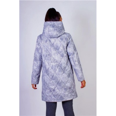 Элегантная демисезонная куртка с капюшоном Листья арт.338 (Коричневый)