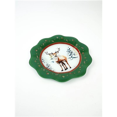 Тарелка новогодняя плоская «Лесная сказка», d=23 см