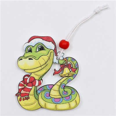 Елочные игрушки «Змея», в деревянной подарочной упаковке, 12 шт.