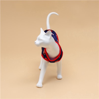 Майка для животных «Новогодняя ночь», размер S (ДС 25, ОШ 25, ОГ 35 см), синяя