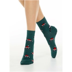 Новогодние CONTE NEW YEAR Новогодние носки с пушистой нитью «Xmas cat»