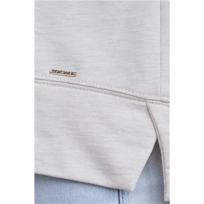 Свободный свитшот с принтом и разрезами из эластичного футера двухнитки без начеса VILATTE, 1228148