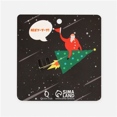 Брошь «Подарок» с бантиком, цвет красно-белый в чернёном золоте