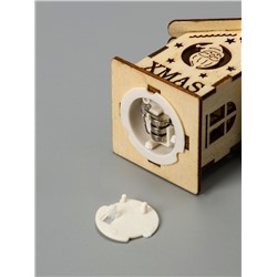 Ёлочная игрушка «Домик с колокольчиками», 6×4.5×4.5 см, от батареек, свечение тёплое белое