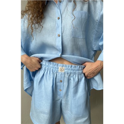 Костюм лён  SET019/17/Нимбовое облако