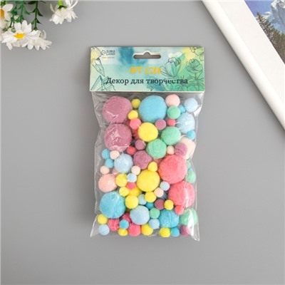 Декор для творчества «Помпончики. Конфеты» d=1-3 см набор 135 шт.
