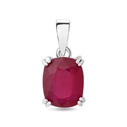 Подвеска, 1 рубин корунд кушон 8х10 мм 4.18ct, Пронто
