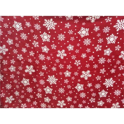 Плед флисовый 150х200 см Красный со снежинками / GP611-5 /уп 20/100/ 696143 новогодний