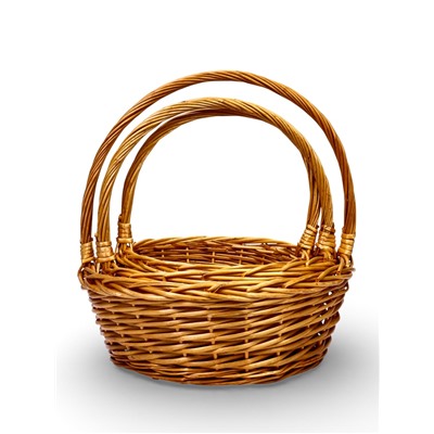 Корзина плетёная для хранения, лоза, натуральная, набор 3 шт.