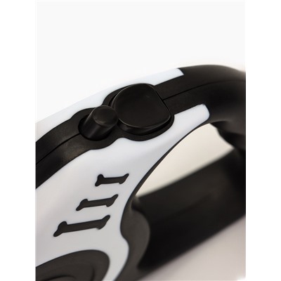 Рулетка для собак «Зарница», 5 м, до 15 кг, чёрная, белая