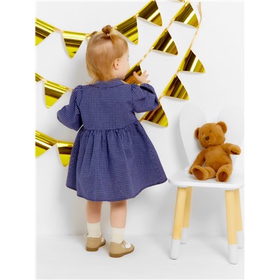 Платье для девочки «Крошка Я. Клетка», рост 86-92 см, синее