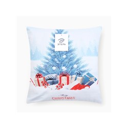 Наволочка декоративная новогодняя «Этель. Christmas» 40×40 см, бело-голубая