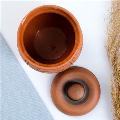 Горшочек для запекания Кунгурская керамика «Молочение», 700 мл, коричневый