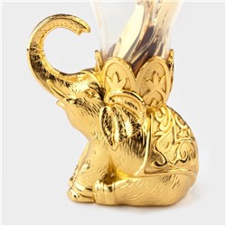 Набор ложек на подставке «Слон», 8×4×16 см, ложки h=13 см, 6 шт., цвет золотой