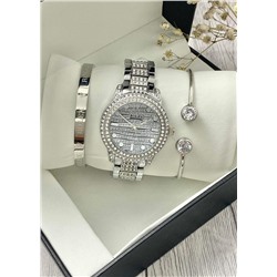 Подарочный набор для женщин часы, 2 браслета + коробка #22853325