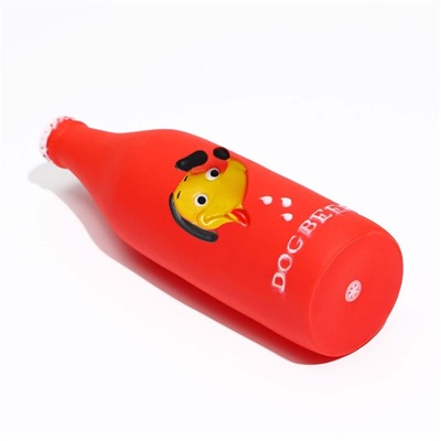 Игрушка для собак Dog BEER, 19×5.2 см, пищащая, винил, красная