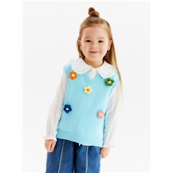 Жилет для девочки KAFTAN «Ромашки», размер 32 (110-116 см), голубой