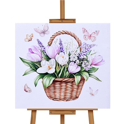 Мозаика алмазная "Цветы в корзинке" 20*20 см.