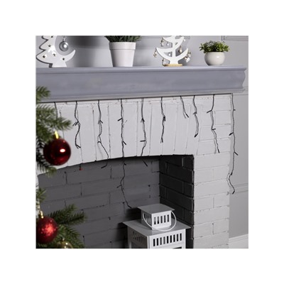 Гирлянда «Бахрома» 3×0.5 м, IP20, тёмная нить, 80 LED, свечение жёлтое, 8 режимов, 220 В