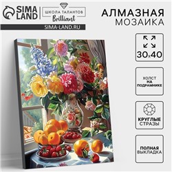 Алмазная мозаика с полным заполнением на холсте с подрамником «Натюрморт», 30×40 см