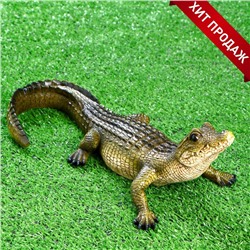 Садовая фигура из полистоуна «Кайман», 12.5×34×18 см