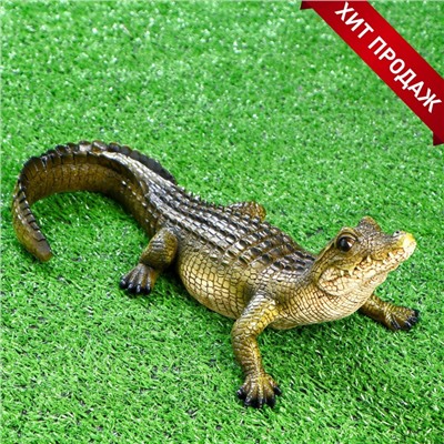 Садовая фигура из полистоуна «Кайман», 12.5×34×18 см