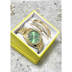 Подарочный набор для женщин часы, 2 браслета + коробка #22852976