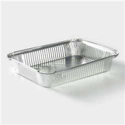 Формы для выпечки и запекания Доляна, набор 2 шт., 1.1 л, 22.5×17.5×3.5 см, фольга, серебристые
