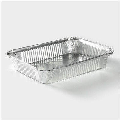Формы для выпечки и запекания Доляна, набор 2 шт., 1.1 л, 22.5×17.5×3.5 см, фольга, серебристые
