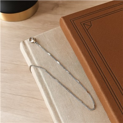 Цепочка тонкая на шею ювелирная бижутерия коллекция "Дубай" покрытие посеребрение, арт.007.173