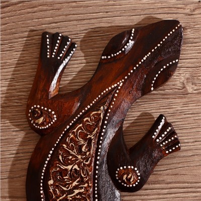 Панно «Геккон», 31×11×1 см, дерево