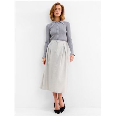 Юбка миди женская MINAKU: Modern classic, серая, размер 50