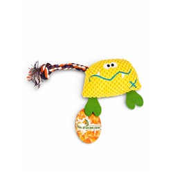 Мягкая игрушка для собак «Монстрик с канатом», 23 см, с пищалкой, жёлтая