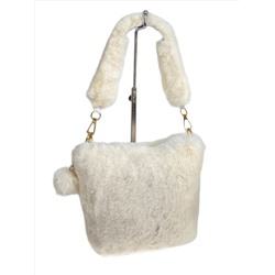 Женская сумка из искусственного меха, цвет молочный