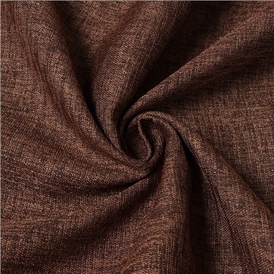 Штора блэкаут портьерная «Этель» Natural, 250×265 см, коричневая, рогожка 275 г/м²