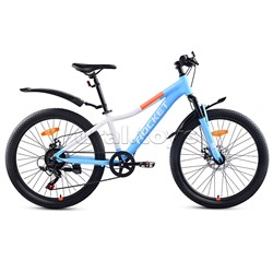 Велосипед 24" Rocket Vela alloy Pro, цвет белый/голубой, размер 13"
