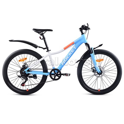 Велосипед 24" Rocket Vela alloy Pro, цвет белый/голубой, размер 13"