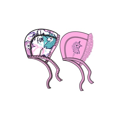 Чепчик детский трикотажный для девочек, 2 шт в комплекте